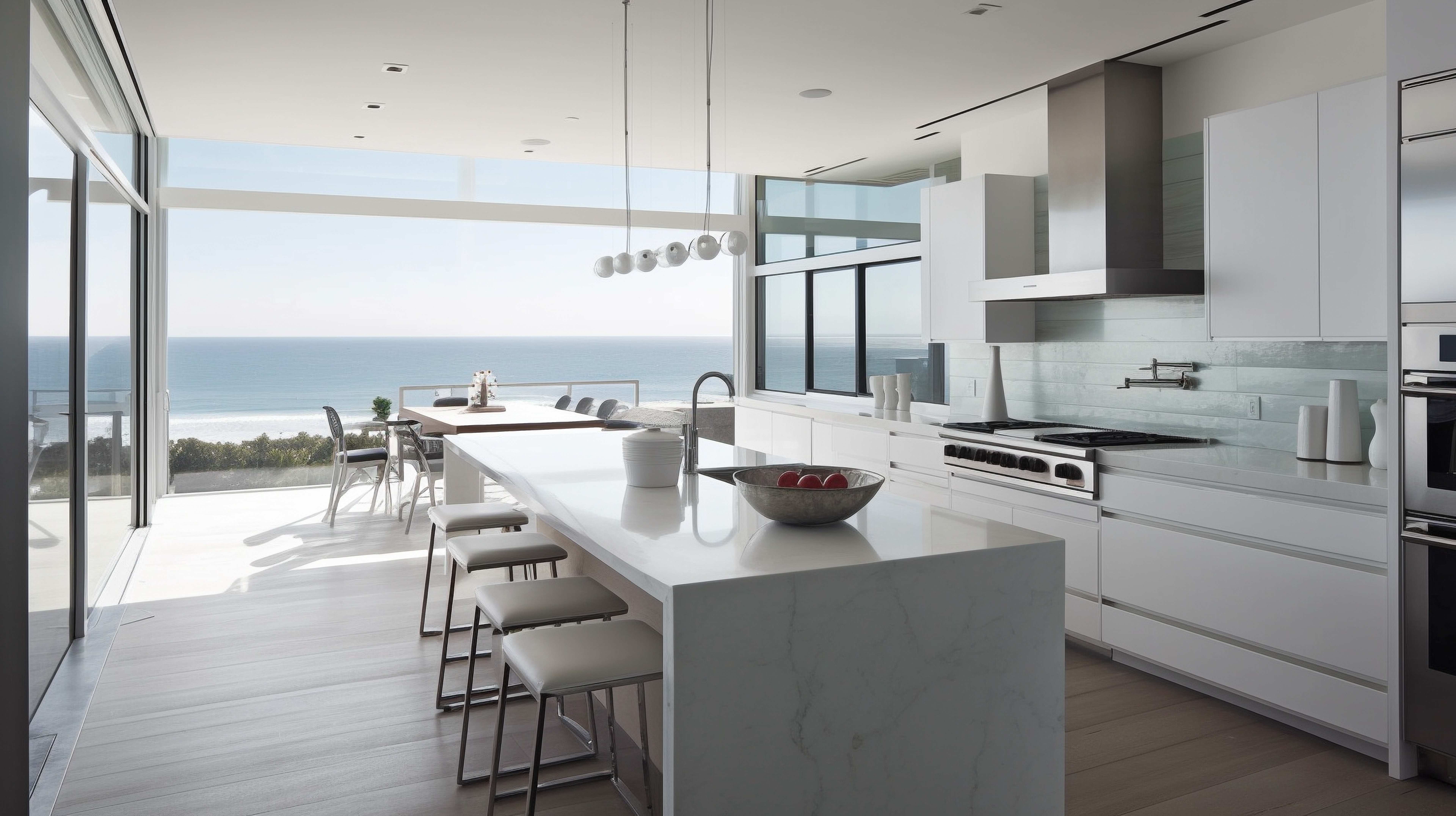 Intérieur ouvert avec vue sur l'océan à Miami Beach